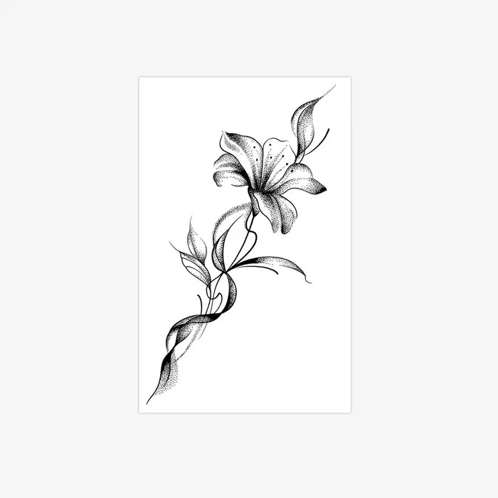 Autocollant de tatouage Black Lily