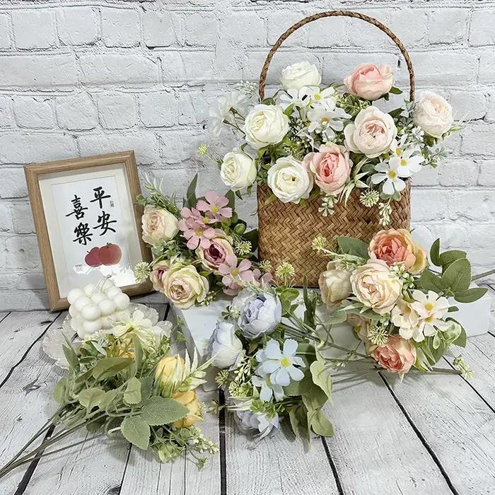 Bouquet de pivoines artificielles 12 pouces