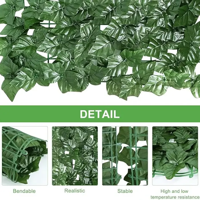 Panneaux de clôture à feuilles vertes