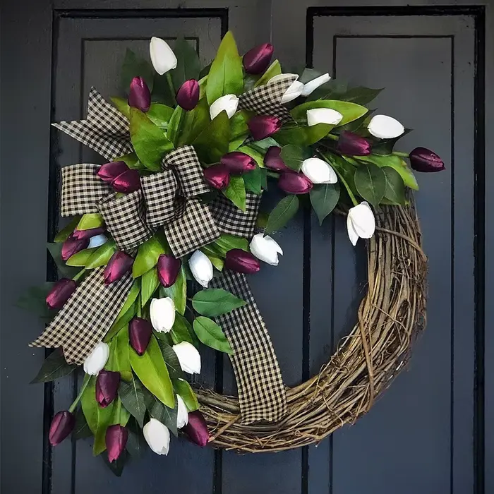 Couronne de tulipes de printemps