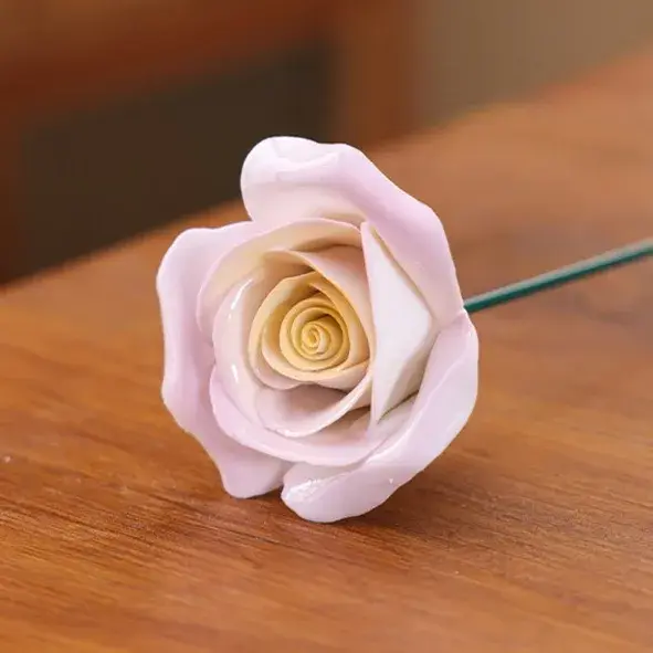 Fleur en porcelaine, Rose en céramique, Simulation de fleurs, fausses décorations de fête, ornement 