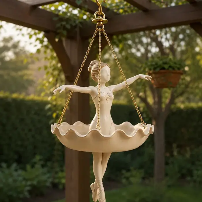 Lot de 3 pots suspendus en résine, motif ballerine élégante et artistique, pour plantes grimpantes et succulentes