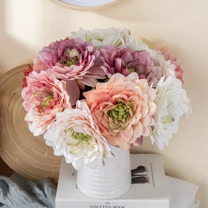 Dahlia – Bouquet de fleurs artificielles en soie