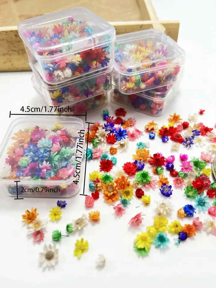 1 boîte de petites fleurs séchées colorées, petites fleurs de gypsophile séchées pour bougies, savon