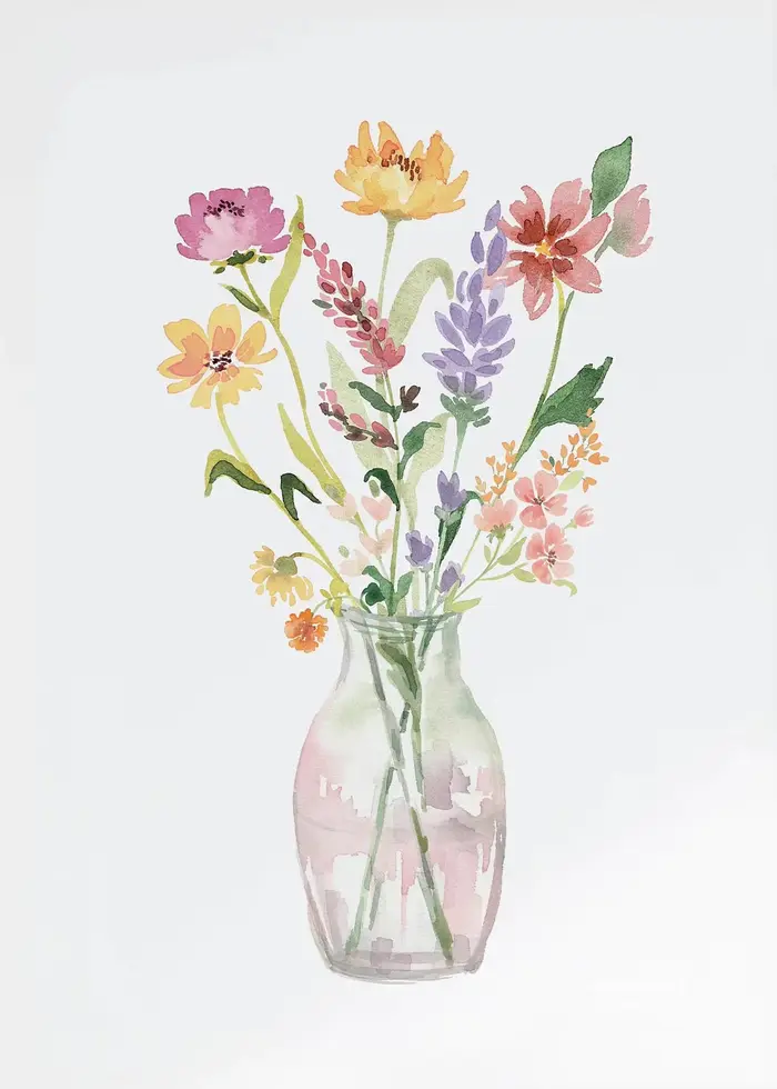Affiches d'art mural bohème sur toile, motifs floraux botaniques et fleurs sauvages en aquarelle, pour décoration de salon