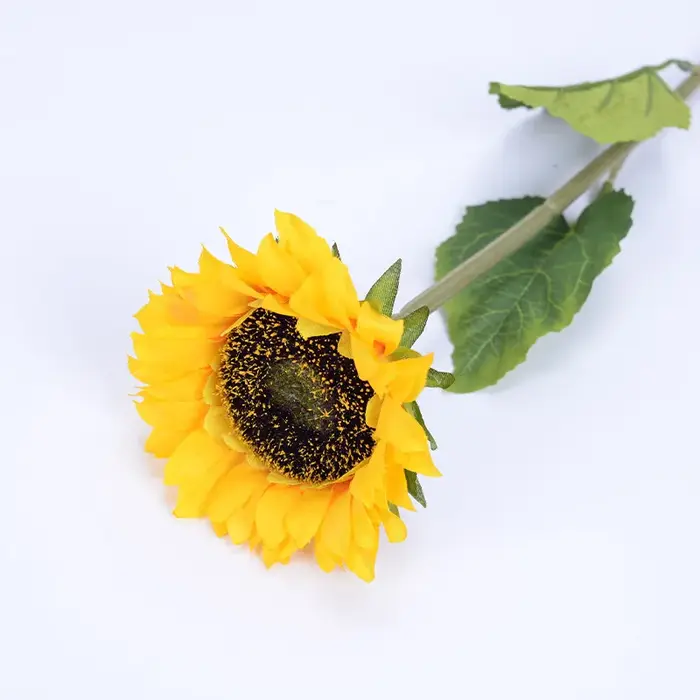 Bouquet de Tournesol Artificiel, Fausse Fleur Simple, Photo Rouge, Filet, Décoration Maison, Hôtel, 