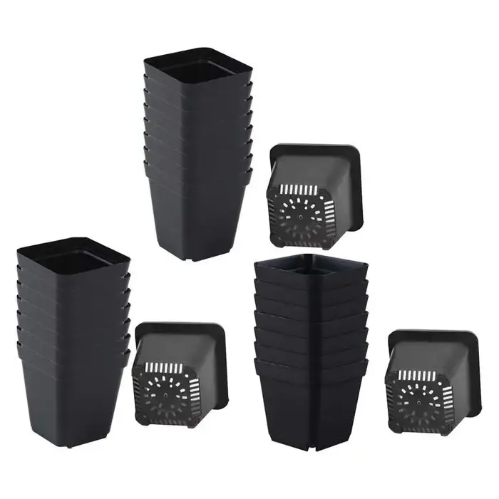 Pots de semis 50 pièces carrés plante semis-gobelet de plantation en plastique pépinière profonde arbre Pot fleur