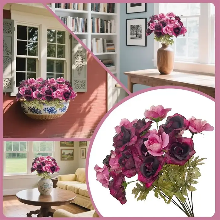 Arrangement floral de roses artificielles multicolores