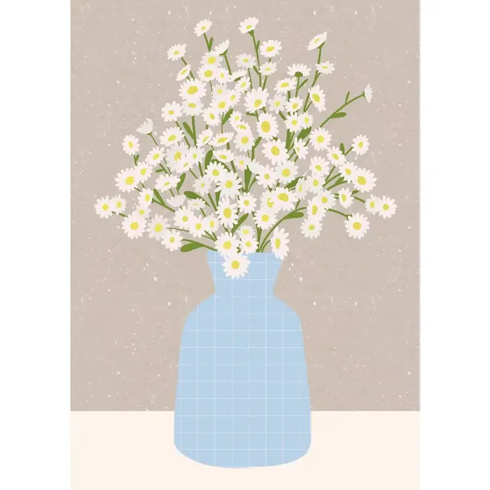 Affiche d'art de vase à fleurs de jardin