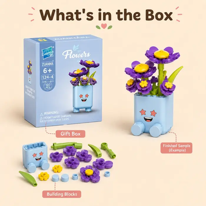 Mini pots de fleurs en blocs de construction
