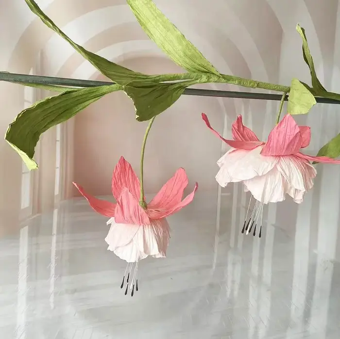 Mariage géant suspendu lys de la vallée fleurs en papier artificielles
