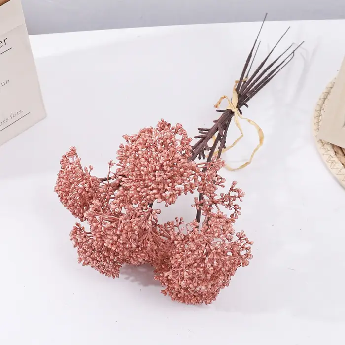 Bouquet de fleurs artificielles de baies, Arrangement réaliste de bricolage, fleurs de Millet séchée