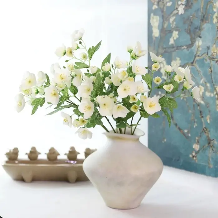 Fleur artificielle en soie réaliste 55 cm Accessoires photo Branches de hélène Roses d'hiver en soie Décoration intérieure