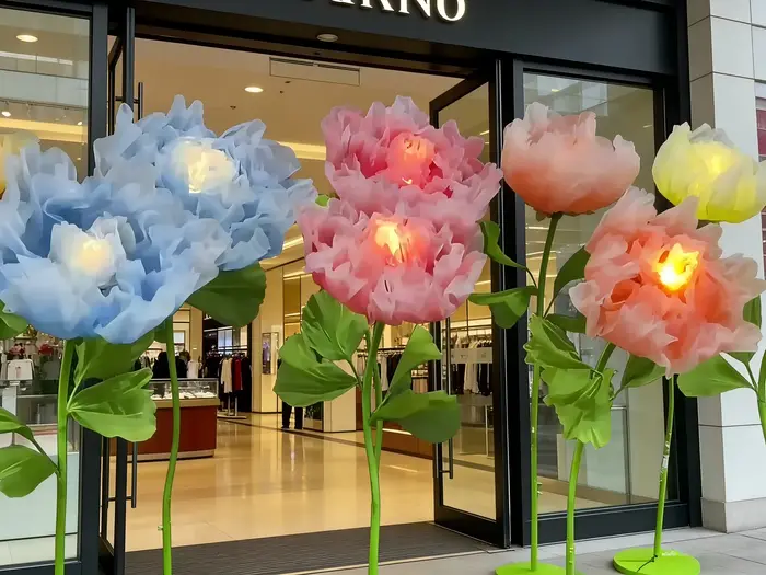 Fleurs artificielles LED à ouverture et fermeture automatiques