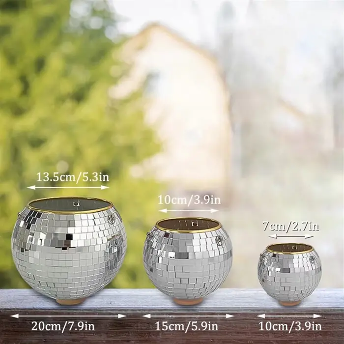 Chang Ball-Pot de Fleur Rond en Plastique avec Miroir