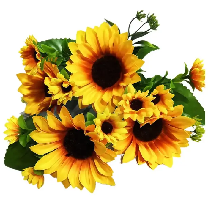 Bouquet de tournesols artificiels au toucher réel