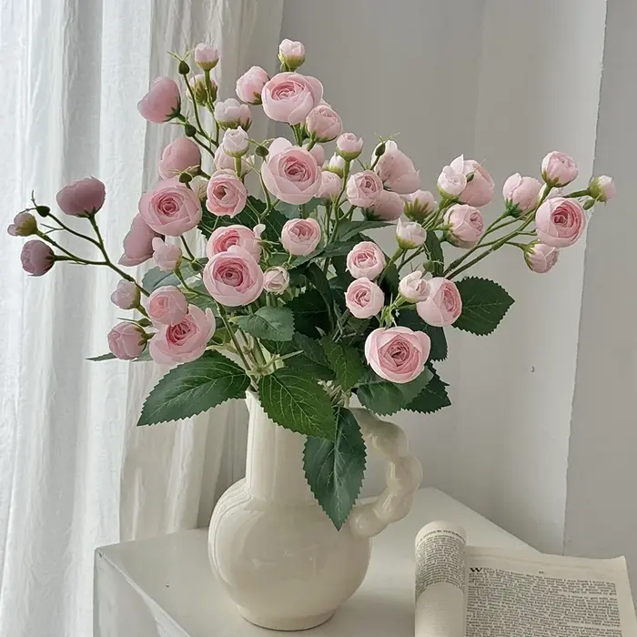 1 pièce, bouquet de 12 têtes de pivoines artificielles pour décoration de centre de table de mariage