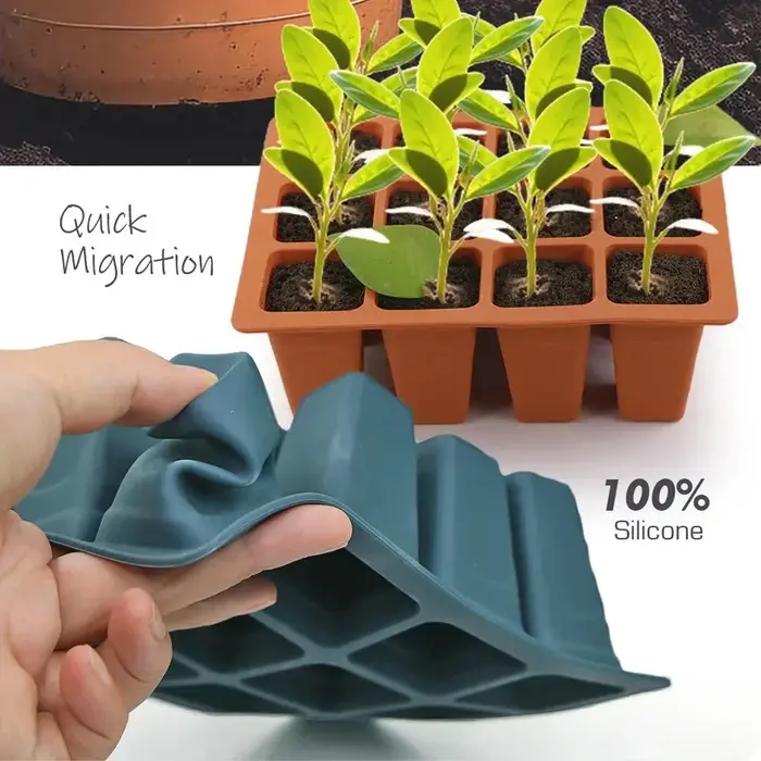 Plateau de Germination de graines carré en Silicone à 9 carreaux