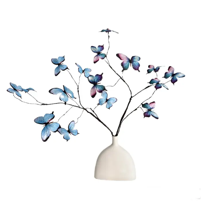 Fleurs papillon artificielles de 27.6 pouces
