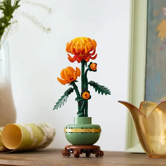 Modèle de plante en pot de chrysanthème, ornement décoratif pour la maison et le bureau, cadeau de fête et d'anniversaire pour les collectionneurs