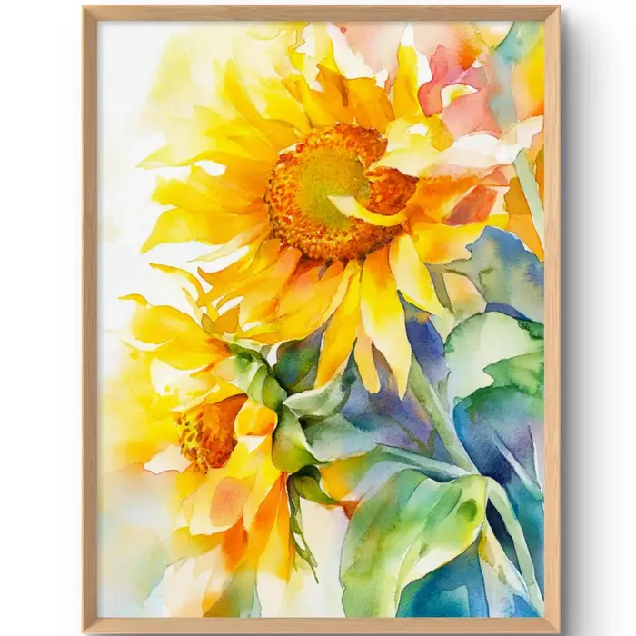 Peinture de tournesol, impression sur toile de tournesol