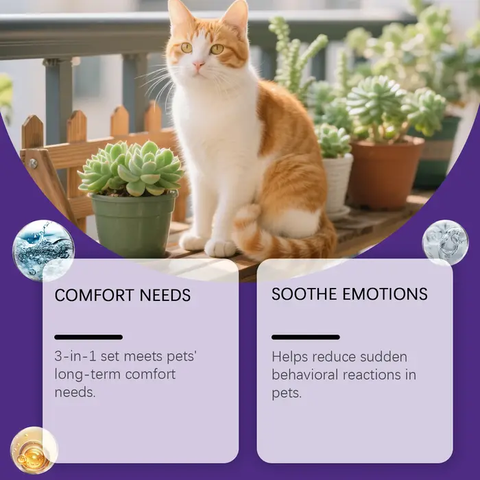 Diffuseur apaisant naturel pour soulager le stress des chats avec huile essentielle végétale