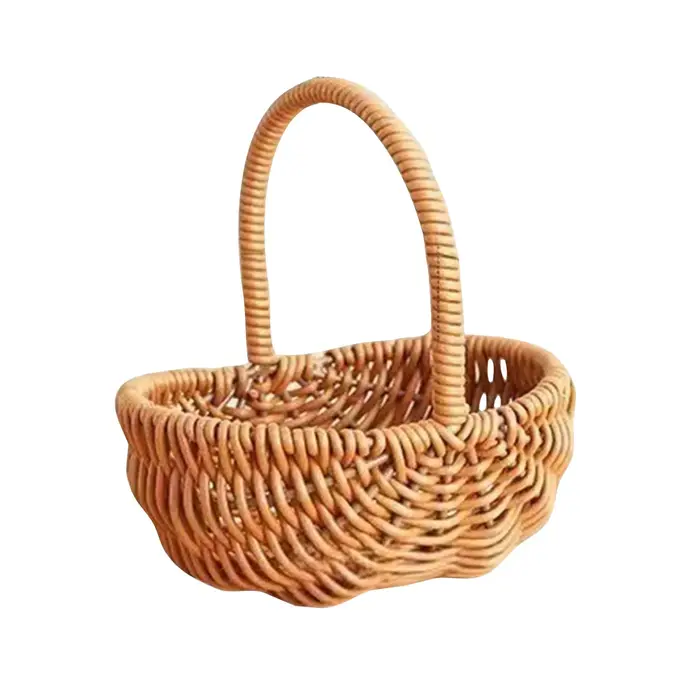 Panier de tissage à main en Imitation rotin avec poignée, paniers de rangement tressés pour décorati