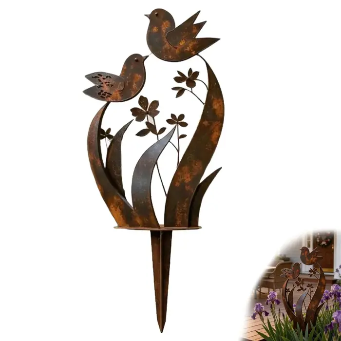 Décorations florales en fer forgé à insérer dans le sol