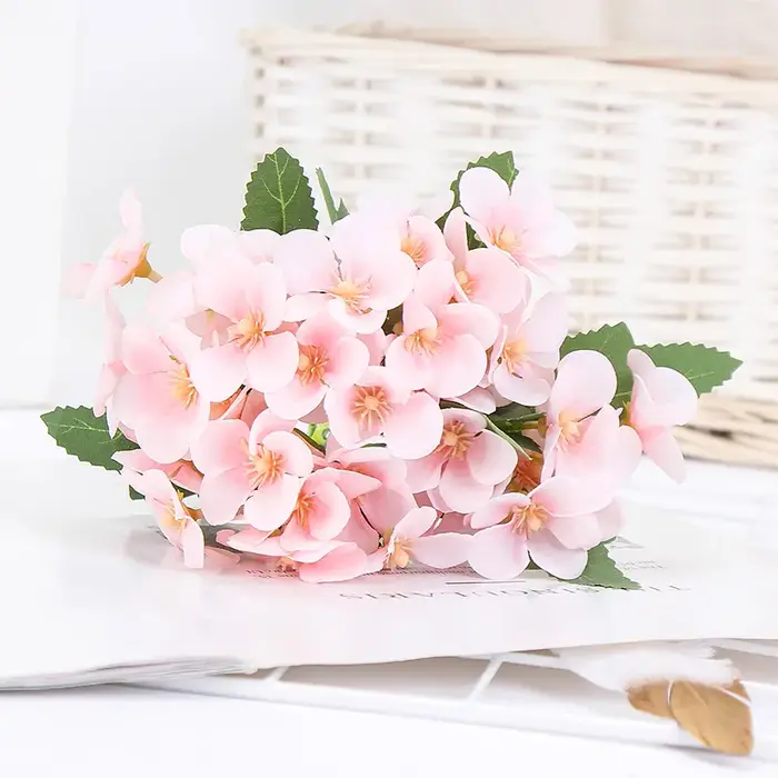 5 fourchettes FFlowers simulé crabapple fleurs fausse fleur décor de mariage fleurs artificielles sa