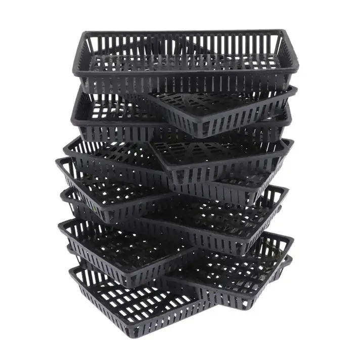 Panier de plantes aquatiques noires, 10 pièces, Pot de plantation d'étang