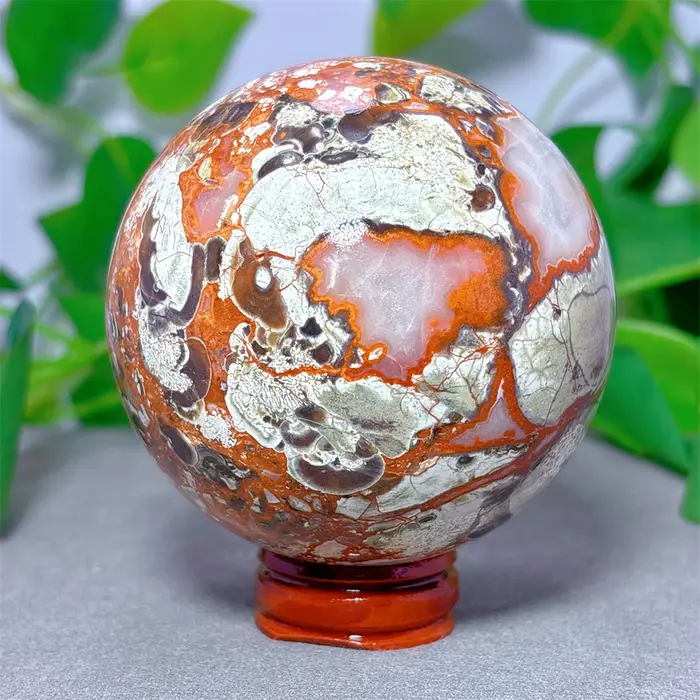 Sphère d'agate florale en cristal