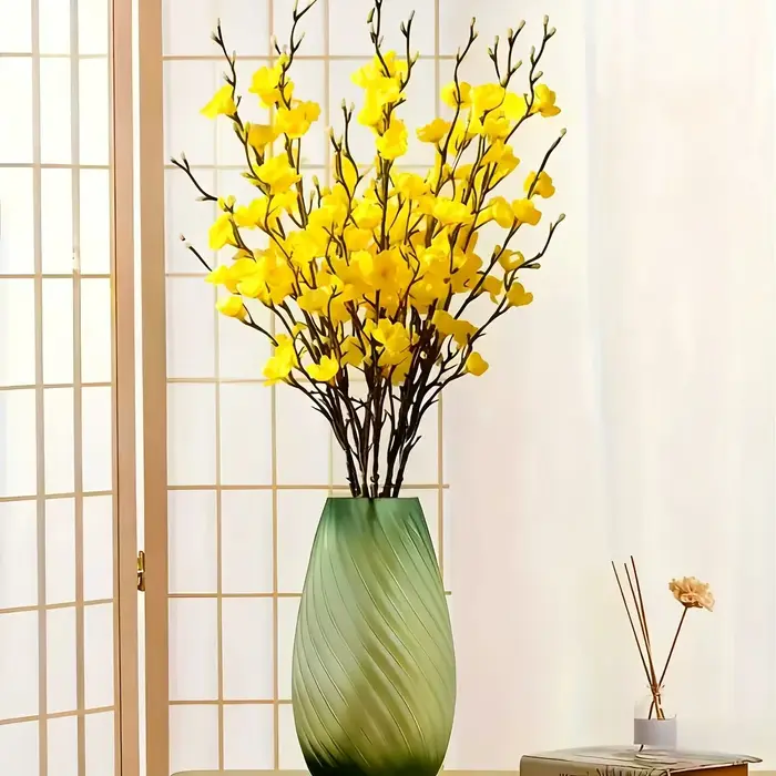 5 tiges de fleurs de prunier jaunes