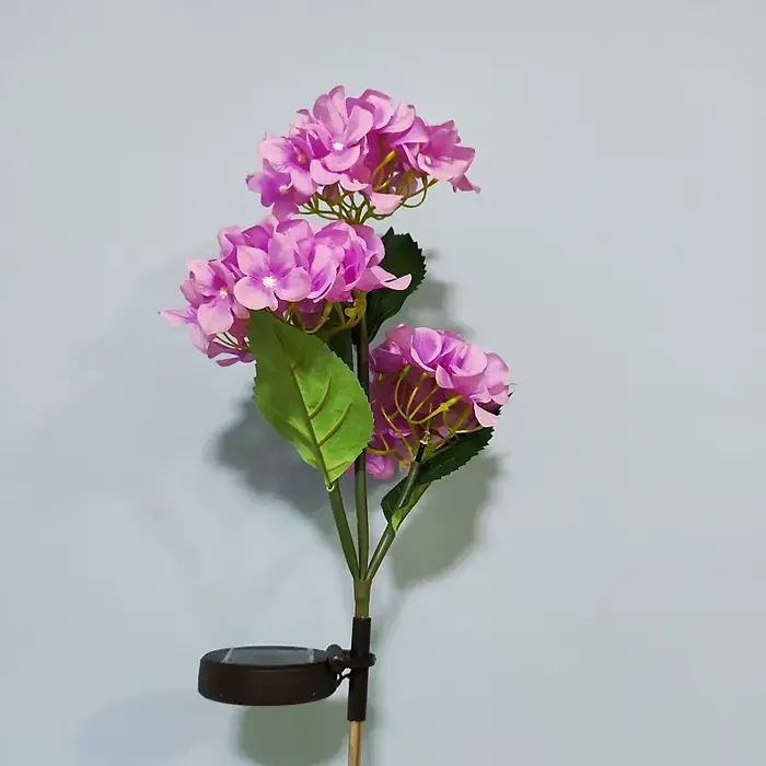Hortensia fleurs pelouse lumière piquets de jardin lumières au sol décor extérieur lampe voie étanche étang Floral