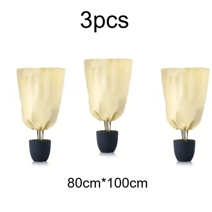Paquet de 3 housses de Protection contre le gel pour plantes beiges, boucliers chauffants d'hiver av