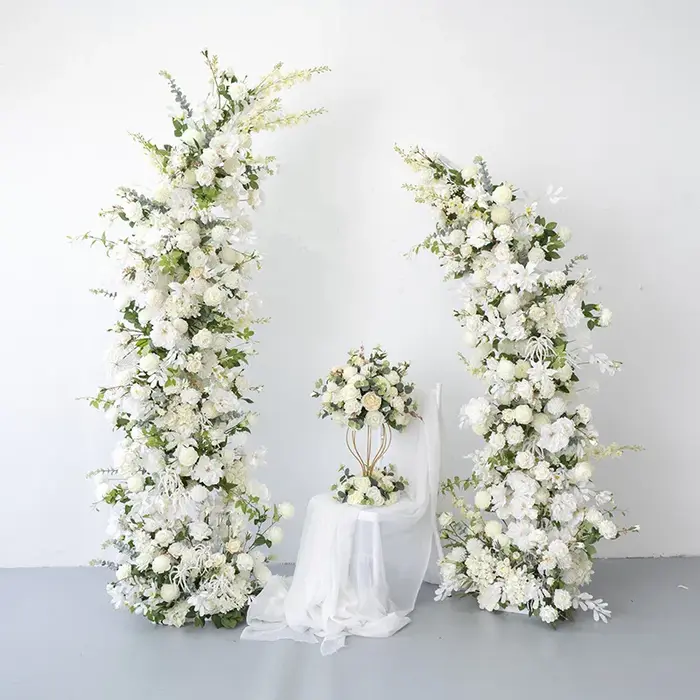 Arc de Corne Florale, Fleurs Artificielles pour Décoration de Mariage