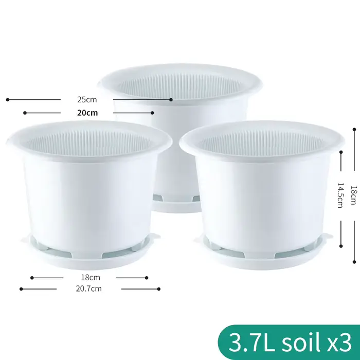 Meshpot-Pot de fleur en plastique à double couche avec trous d'air, pots de fleurs, plantes d'intéri