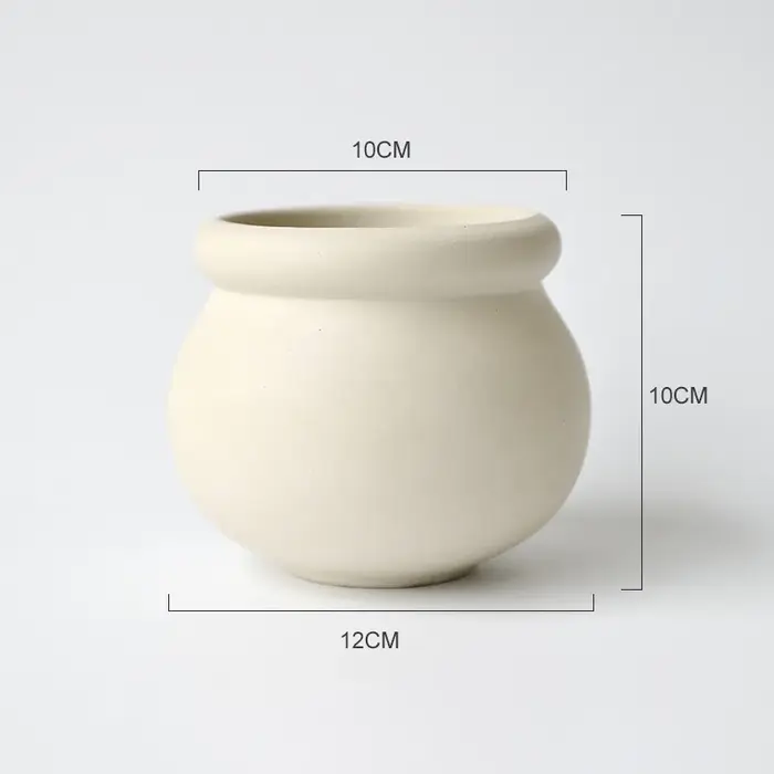 Pot de fleurs mignon en forme de boule ronde, pot en céramique terracotta, mini pot en céramique bru