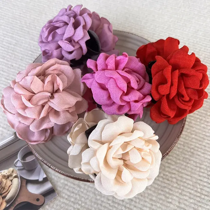 Barrettes romantiques en forme de Rose française pour femmes