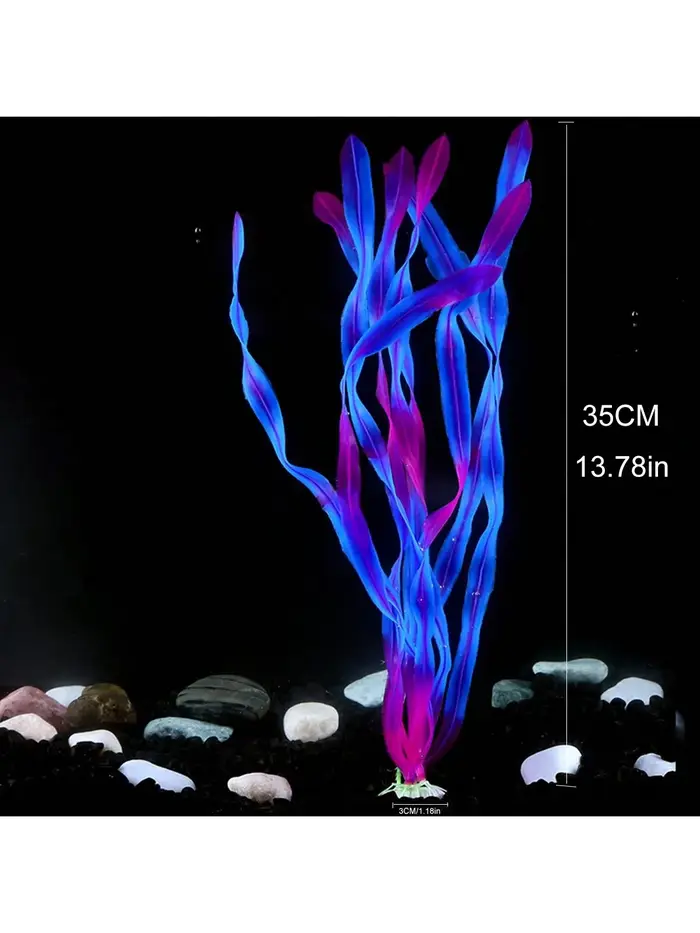 Plantes d'aquarium artificielles réalistes vertes de haute qualité, 33CM, 12,99 pouces, conception v