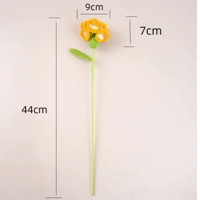 Bouquet de fleurs en laine créatif, fait main au crochet, coloré, cadeau