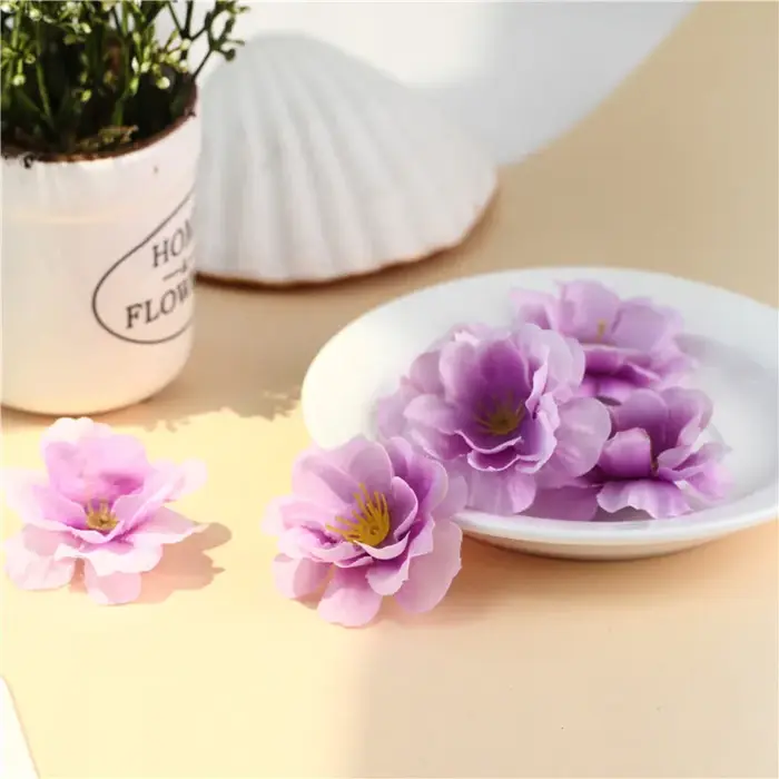 Têtes de fleurs artificielles en soie