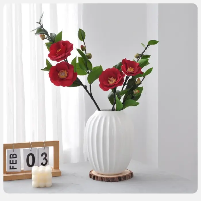 Fleur artificielle camélia pour salon de thé chinois