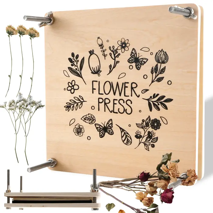 Kit de presse à fleurs professionnel en bois