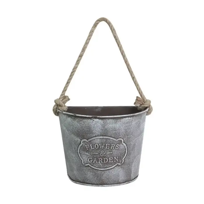 Pot de fleurs suspendu vintage pratique, style campagnard, demi-cercle, jardinière murale en fer, va