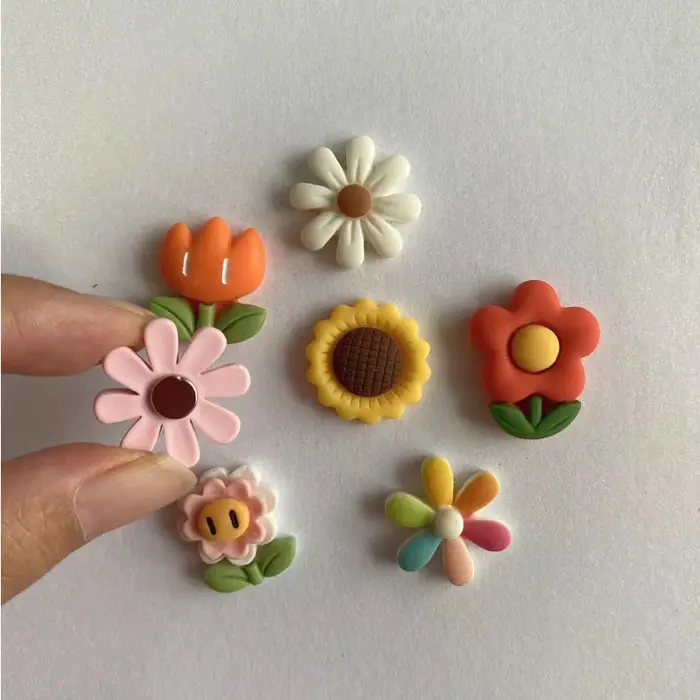 Autocollants de réfrigérateur en résine de tournesol de petites fleurs fraîches