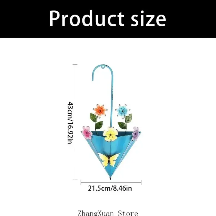 Porte-panier fleurs en métal avec cadre ouvert à boucle supérieure, pour jardin, porche, balcon, intérieur, affichage
