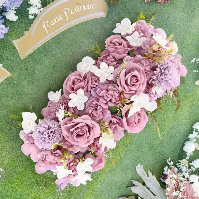 50CM Artificial Rose Ground Flower Arrangement Eucalyptus