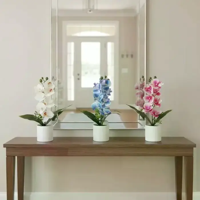5 Plantes artificielles Phalaenopsis en pot pour la décoration de la maison et du bureau, petites plantes en pot, faux bonsaïs, plantes vertes