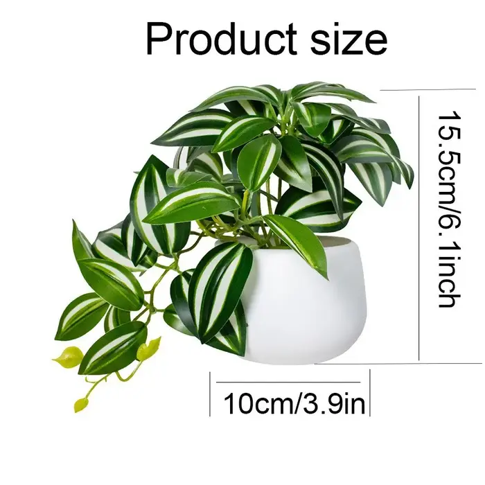 Plantes vertes artificielles en pot pour les rebords de fenêtre et les bureaux à domicile, salons, s