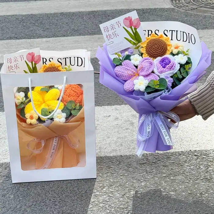 Bouquet de fleurs au crochet